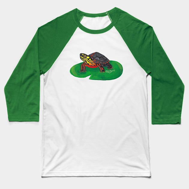 Painted Turtle Baby Baseball T-Shirt by Peleegirl